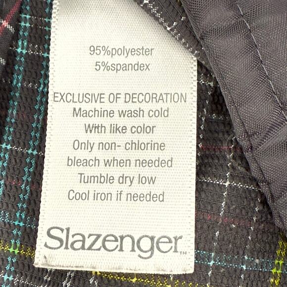 Slazenger Women’s Plaid Golf Shorts Size 10 Gray Blue Yellow Pockets - Picture 4 of 8